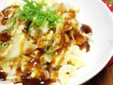 究極のおかず♪『豚肉とｷｬﾍﾞﾂのお好み焼き風炒め